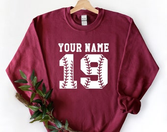 Baseball Number Sweatshirt,Personalized Baseball Sweatshirt, Custom Baseball Sweatshirt, Baseball Team Sweatshirt, Custom Team Sweatshirt