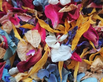 Pétales de roses séchées, confettis biodégradables, confettis fleurs séchées, confettis mariage.