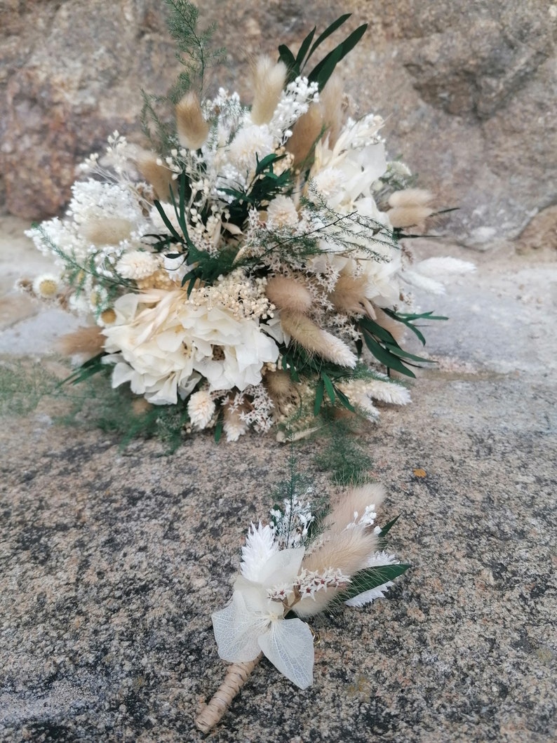 PERLE bouquet di fiori secchi e conservati, bouquet da sposa immagine 7