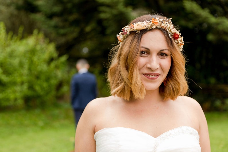 Couronne cheveux AUTOMNE fleurs séchées, couronne coiffure image 4