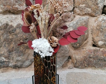 Bouquet fleurs séchées, bouquet champêtre, bouquet avec vase