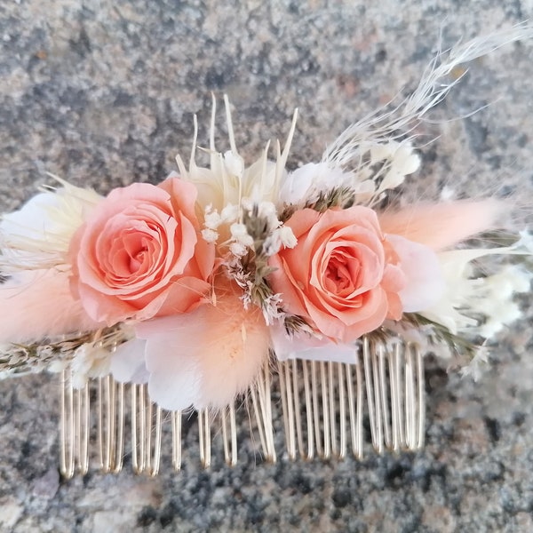 Accessoire mariage collection PÊCHE, boutonnière marié, bracelet, peigne