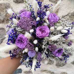 VIOLETTE bouquet in dried and preserved flowers, bridal bouquet