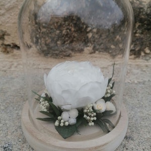 White peony bell, floral arrangement, eternal peony