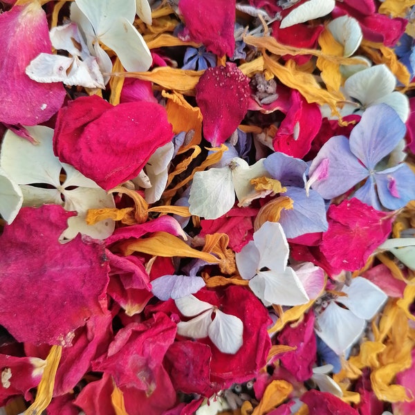 Pétales de roses séchées, confettis biodégradables, confettis fleurs séchées, confettis mariage.