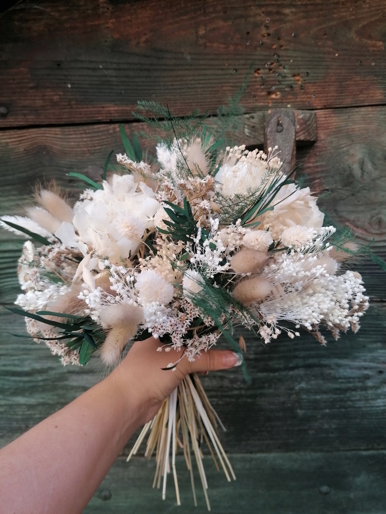 Bouquet PERLE fleurs séchées et stabilisées, bouquet de mariée image 3