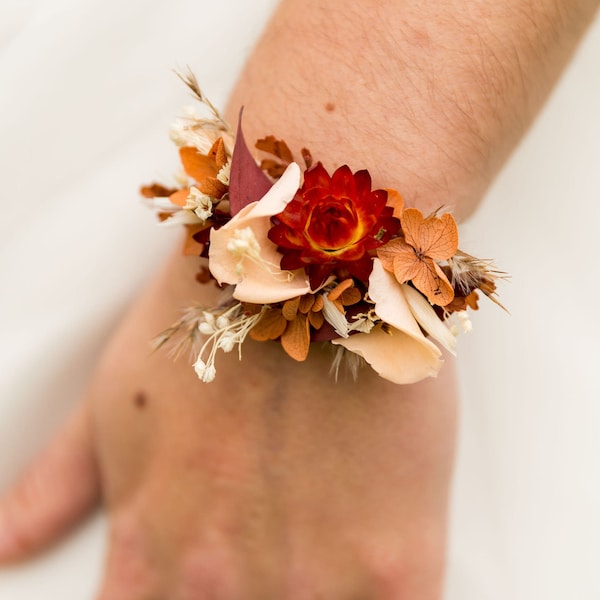 Bracelet fleurs séchées AUTOMNE, bracelet mariage