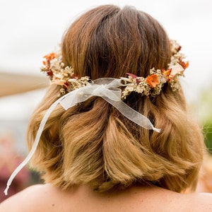 Couronne cheveux AUTOMNE fleurs séchées, couronne coiffure image 5