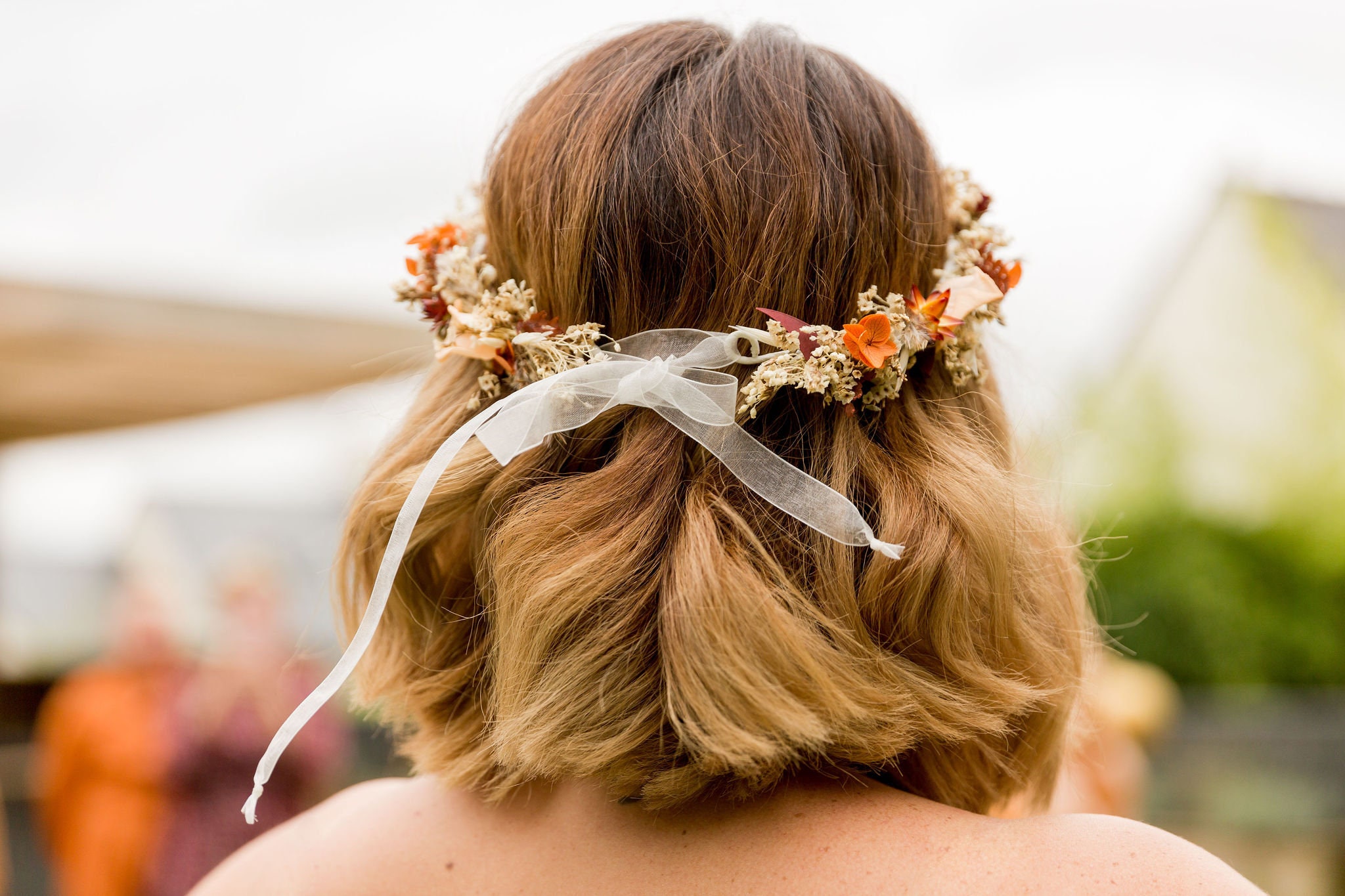 Couronne de fleurs séchées pour cheveux - mariage - Un grand marché