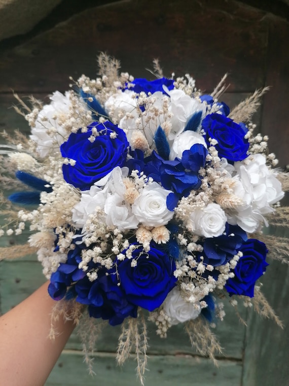 Bouquet BLU, Bouquet da sposa, Bouquet blu e bianco Italia