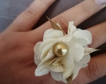 Bague en hortensia stabilisé