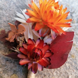 HERFST knoopsgat voor de bruidegom, getuige, kind; Knoopsgat gedroogde bloemen