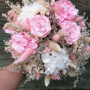 ANNA collection powder pink, white and ivory, bridal bouquet, bracelet, comb