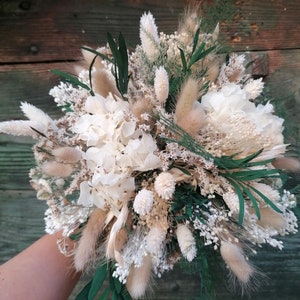 PERLE bouquet dried and stabilized flowers, bridal bouquet