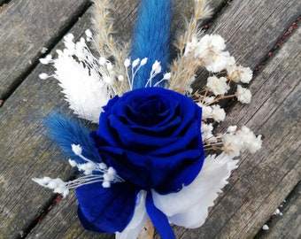 Boutonniere AZUL, boutonniere del novio, boutonniere del padrino.