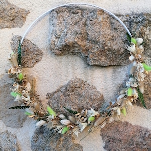 Corona di fiori essiccati, corona regalo, corona da parete