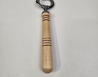 Wood Turned Box Elder Bottle Opener - Handcrafted Beer Opener