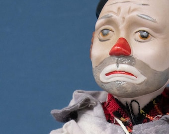 Vintage Hobo - Clown Doll by Dream Doll Company - 15" Tall - Bisque Head, Hands and Shoes