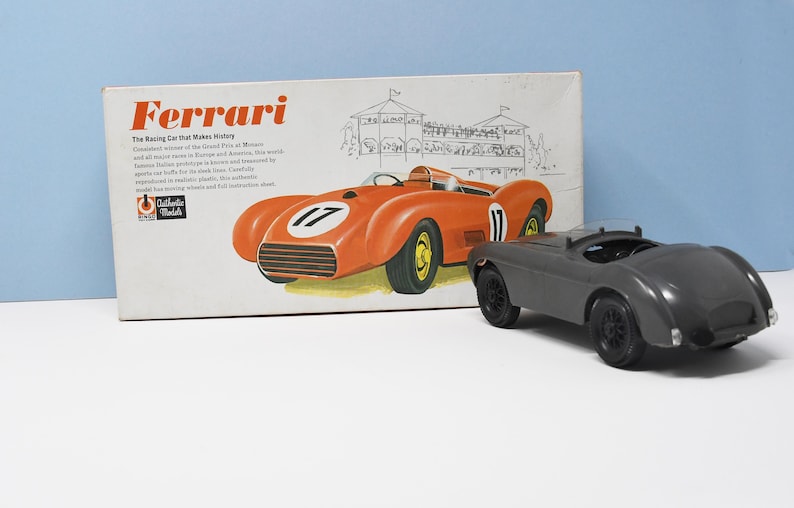 1964 Ringo Ferrari Roadster GreenGray Built Model With Original Box 124 Scale Rebox