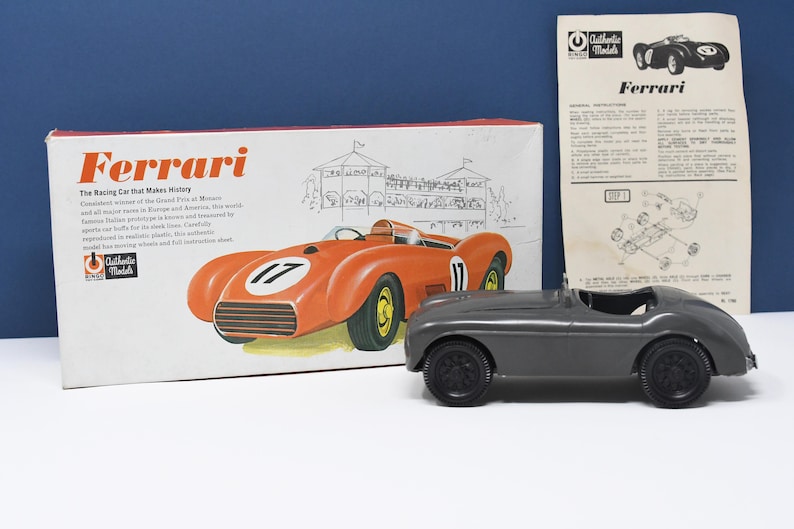 1964 Ringo Ferrari Roadster GreenGray Built Model With Original Box 124 Scale Rebox