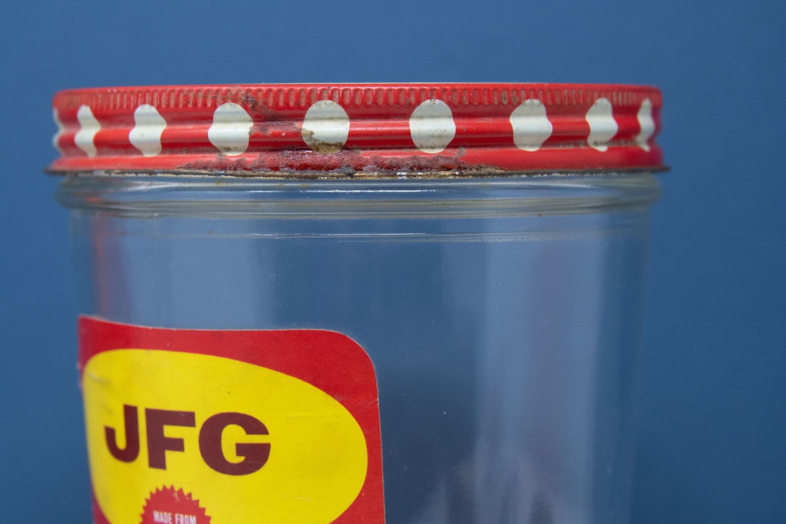 Vintage JFG 48 Ounce Glass Peanut Butter Jar With Metal Lid Etsy