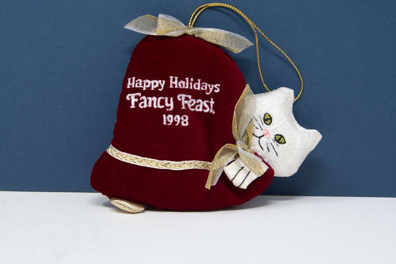 Vintage Fancy Feast Cat Ornament 1998 Collectible Cat Christmas