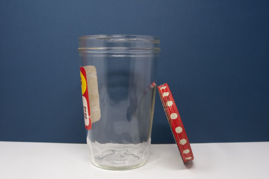 Vintage JFG 48 Ounce Glass Peanut Butter Jar With Metal Lid Etsy