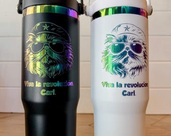Viva La Revolucion, Carl 30 oz. Tumbler | Princess Donut Cup | Dungeon Crawler Carl 30oz Rainbow Stainless Steel | Black or White