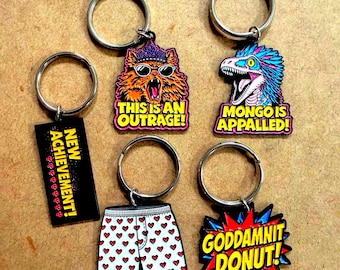 Dungeon Crawler Carl Enamel Keychain | 5 Designs | Princess Donut This Is An Outrage | Mongo Is Appalled | New Achievement | LitRPG Fan Gift