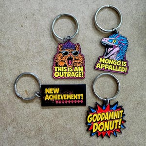 Dungeon Crawler Carl Enamel Keychain | Princess Donut This Is An Outrage | Mongo Is Appalled | New Achievement! | LitRPG Fan Gift