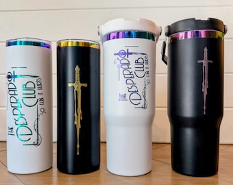 Dungeon Crawler Carl Desperado Club Tumbler | 20oz or 30oz Laser Engraved Rainbow Cup | DCC LitRPG Bookish Gift