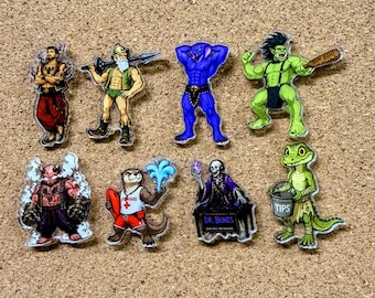 Desperado Club Penis Parade Acrylic Pin Collection | Damascus Steel, Dong Quixote, Anaconda, Bucket Boy & More