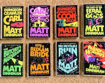 Dungeon Crawler Carl Hardcover Acrylic Pins | UV Printed Book Cover Pin Set | Matt Dinniman Inspired Collectible Pins | Nerdy Bookish Gift