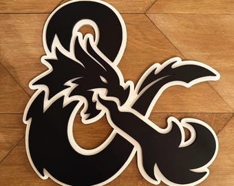 Dungeons and Dragons Dragon Ampersand – Layered Wood DND Wall Decor