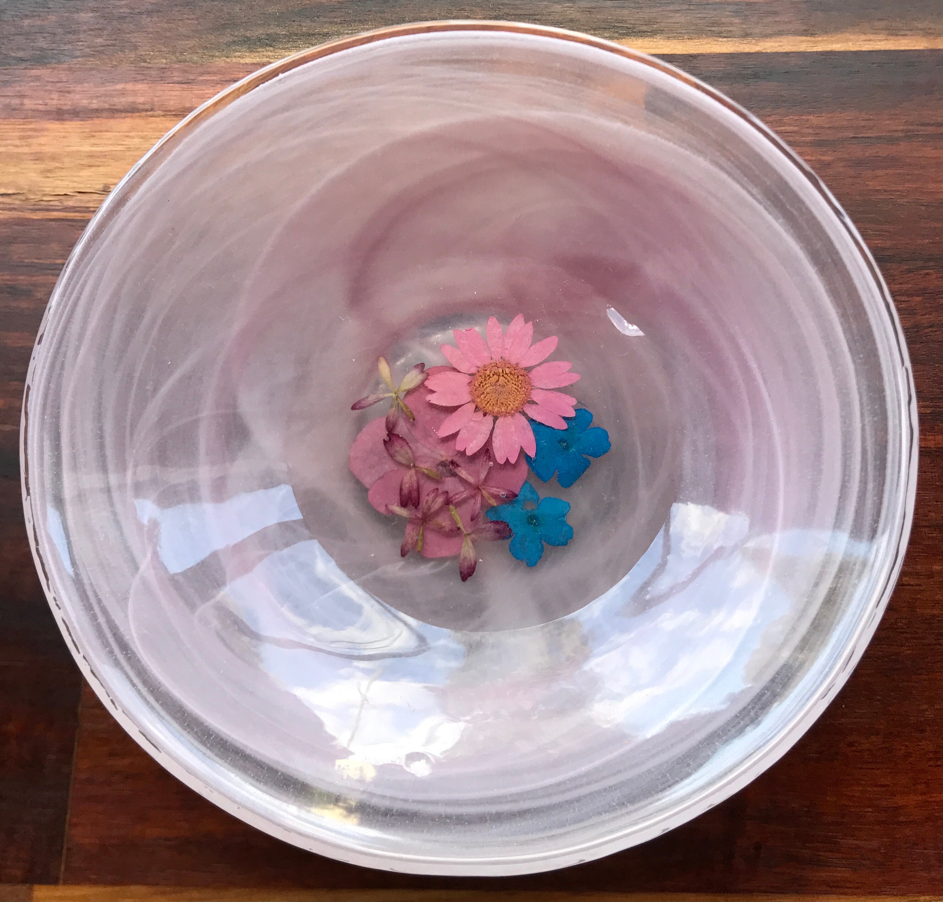 Unique decorative bowl with real pressed flowers in food safe Etsy