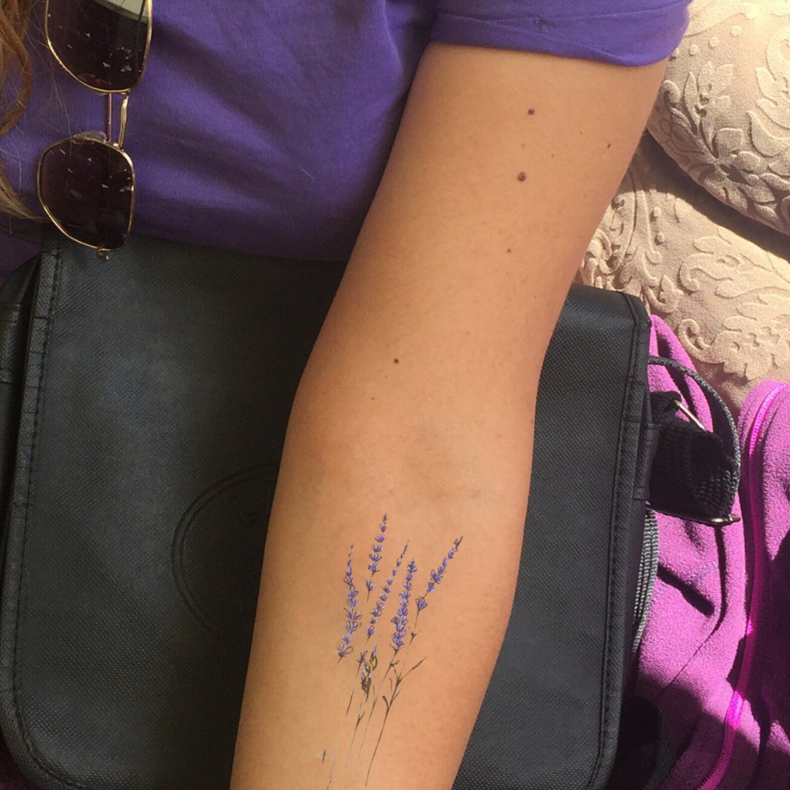 Lavendel gefälschte Tattoo / Blume Mini Tattoo Aufkleber Kunst Etsy