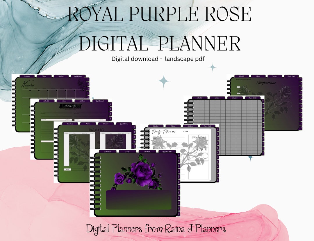 Simple Undated Royal Purple Digital Planner - Etsy