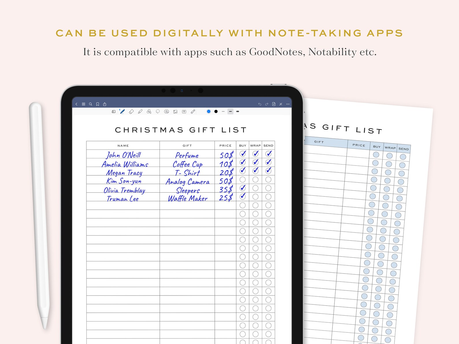 Printable Christmas Gift List Tracker Fillable Christmas - Etsy UK