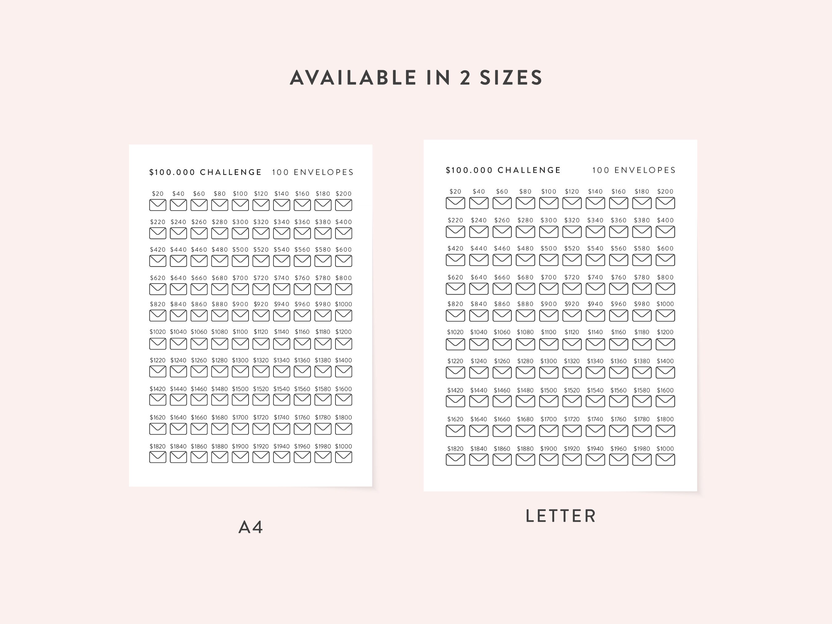 Printable 100K 100 Envelopes Challenge Fillable 100K Savings Challenge printable-100k-100-envelopes-challenge-fillable-100k-savings-challenge