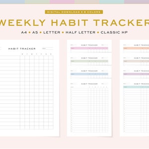 Printable Weekly Habit Tracker | Undated, Minimalist (Digital Download)