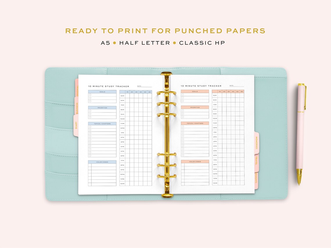 Printable 10 Minute Study Tracker Study Session Planner Etsy