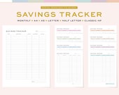 Printable Monthly Savings Tracker, Fillable Planner (Digital Download)
