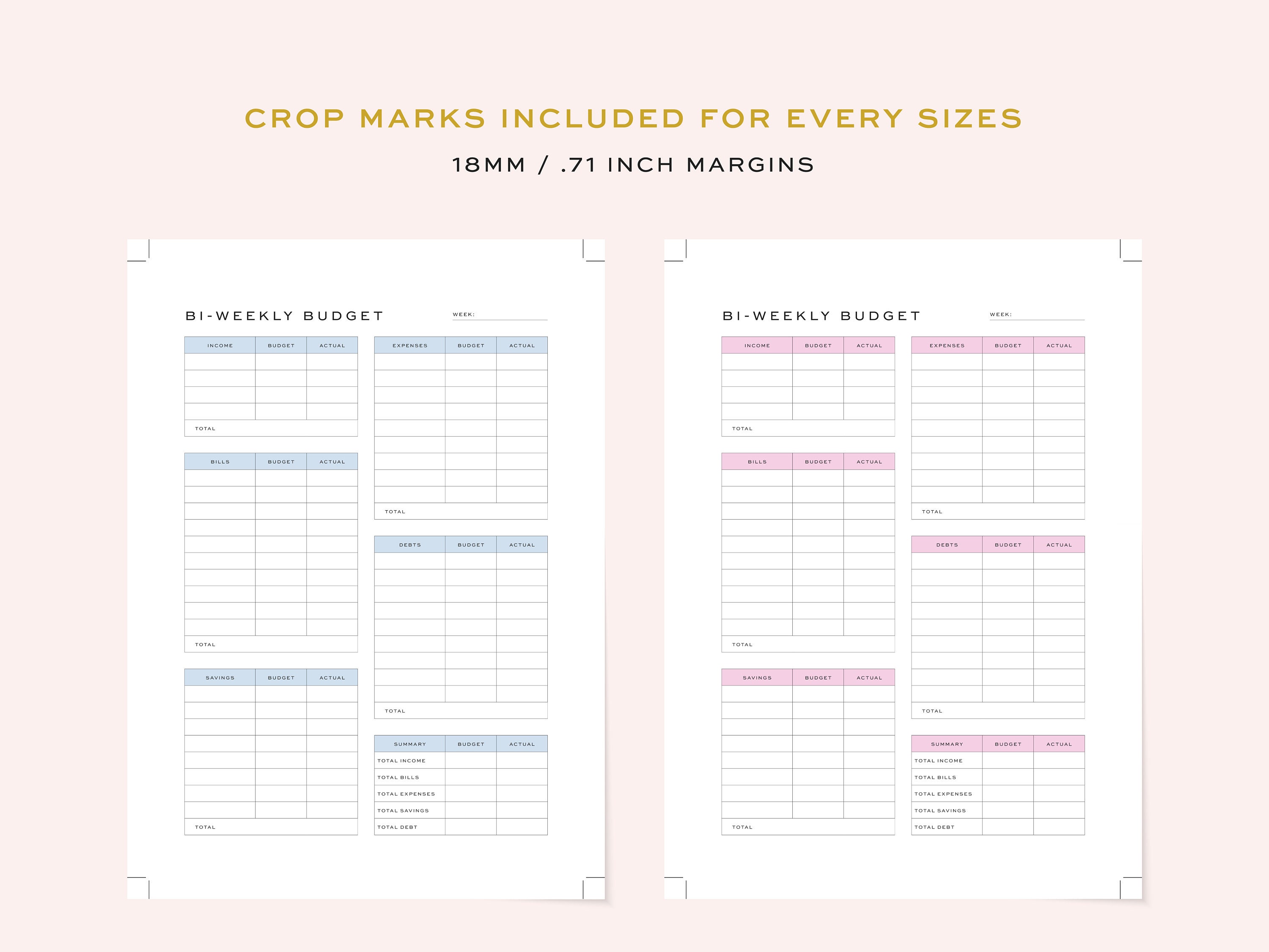 Printable Bi-weekly Budget Planner Fillable Undated - Etsy