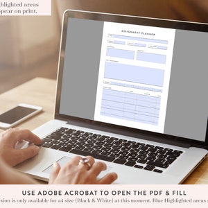Printable Assignment Planner, Homework Tracker, College Organizer (Digital Download) image 3