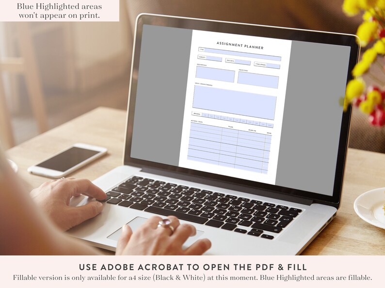 Printable Assignment Planner, Homework Tracker, College Organizer (Digital Download) image 3