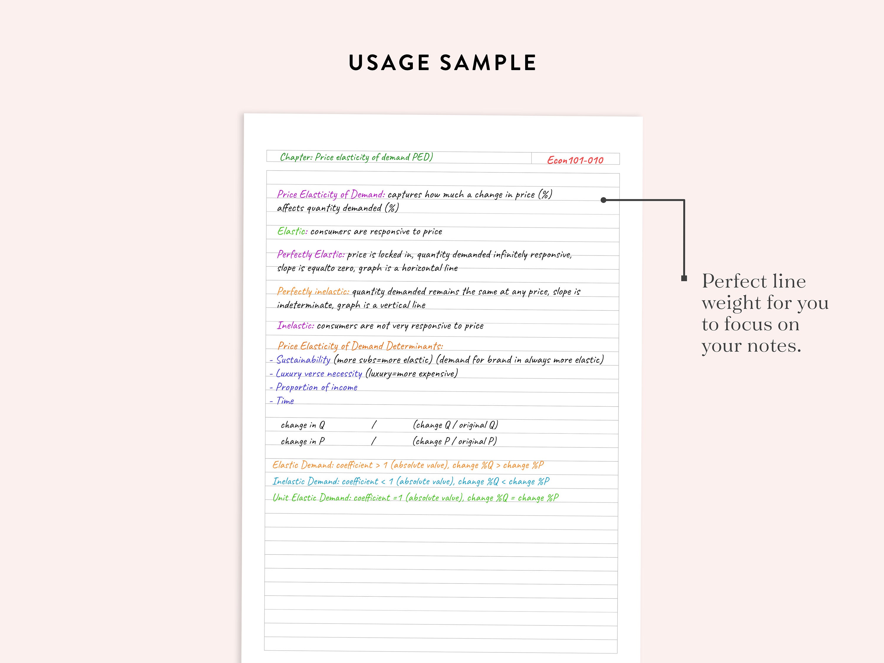 Printable Lined Paper PDF, Ruled Note Sheets, 5 Sizes (digital Download ...