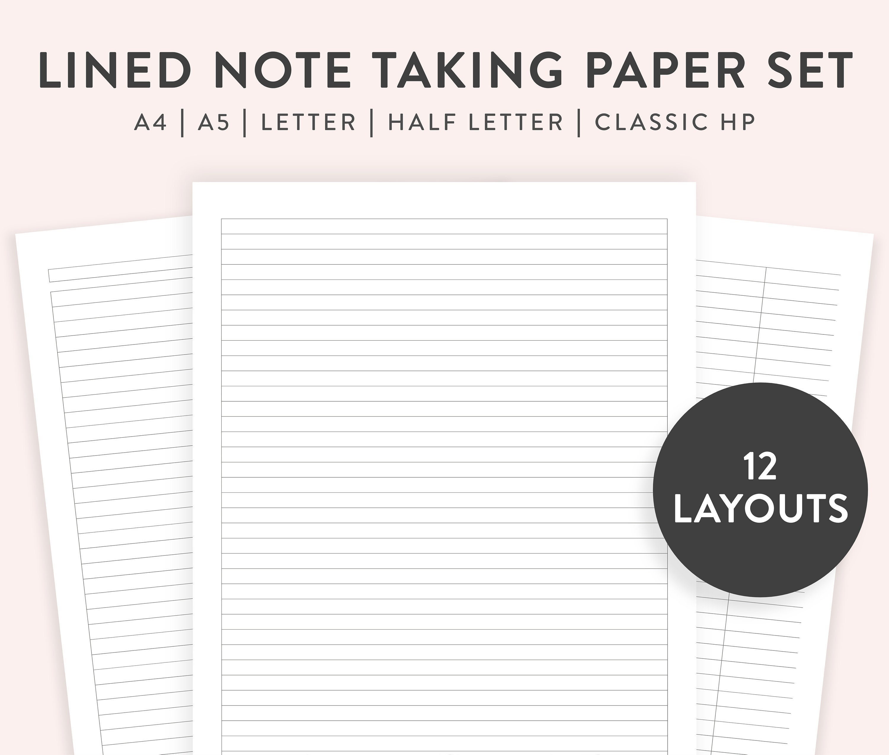 Printable Lined Paper PDF, Ruled Paper, Lined Sheets, College Student ...