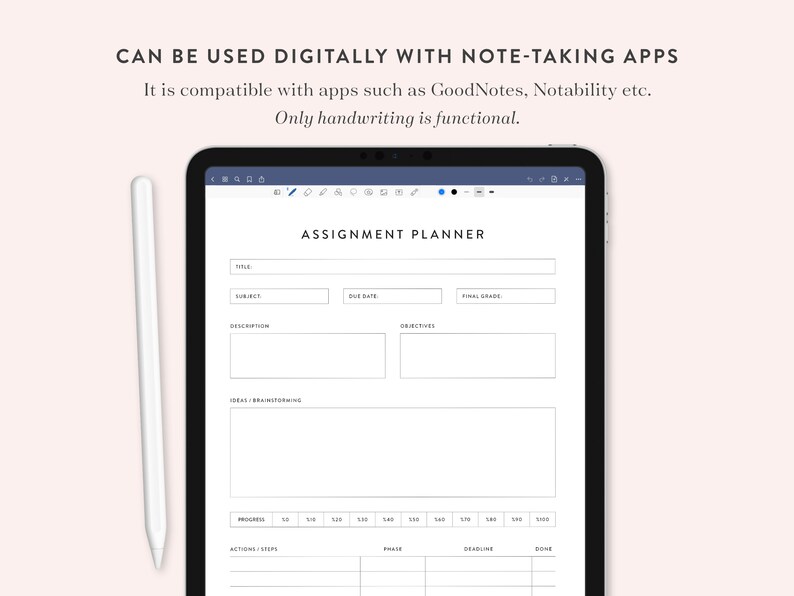 Printable Assignment Planner, Homework Tracker, College Organizer (Digital Download) image 6