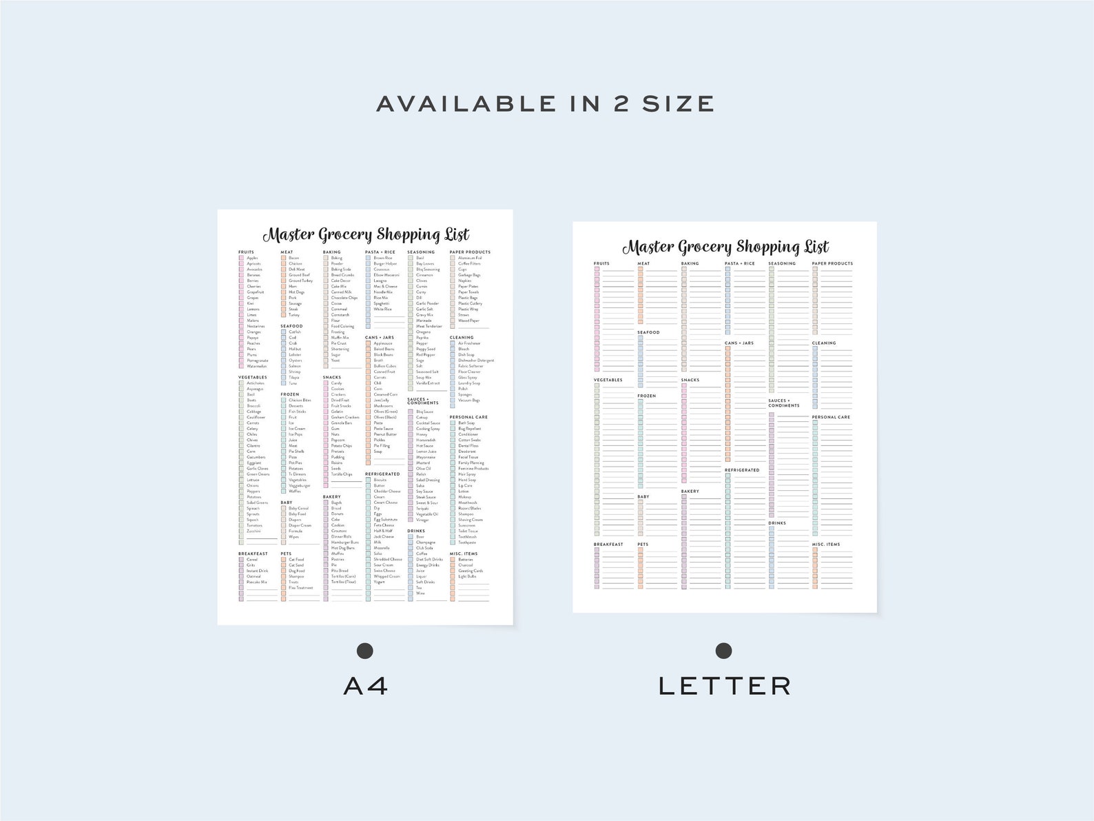 Printable Master Grocery List Fillable Master Shopping List - Etsy