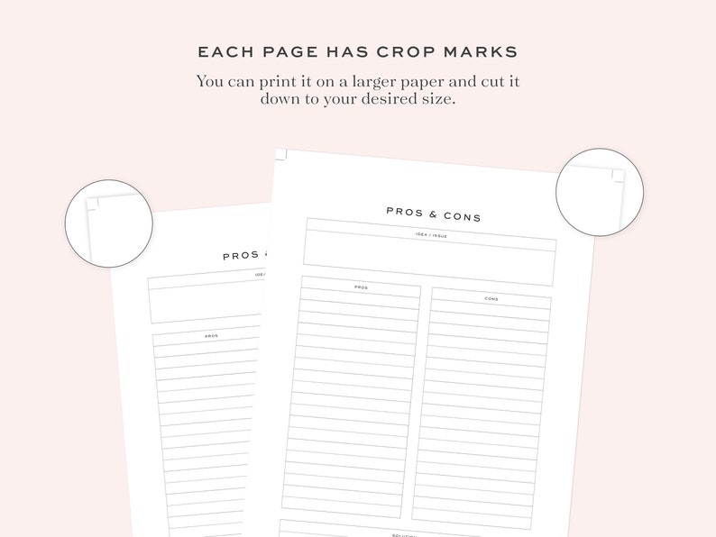 Printable Pros Cons List Fillable Pros and Cons Idea - Etsy